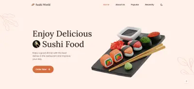 موقع إلكتروني لمطعم Sushi World