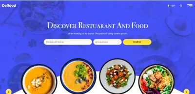 Delfood - Restaurant Discovery Landing Page