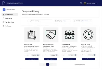 إدارة دورة حياة العقود – تصميم تجربة وواجهة المستخدم (UI/UX)