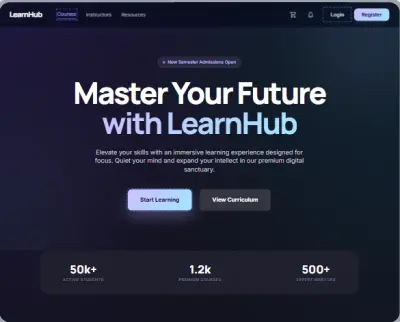 منصة تعليمية متكاملة Full Stack — LearnHub (React + Node.js)