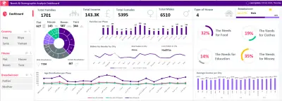 لوحة معلومات إكسل | تحليل الاحتياجات والخصائص الديموغرافية