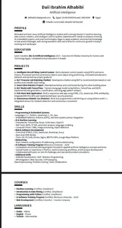 سيرة ذاتية احترافية