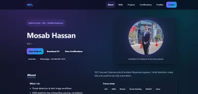 تصميم وبرمجة موقع Portfolio شخصي احترافي ومتجاوب