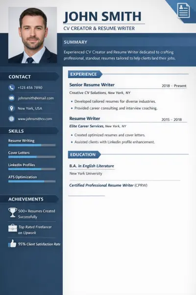 تصميم سيرة ذاتية احترافية (CV Creator)