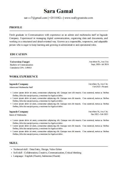 تصميم CV احترافي ومنظم مناسب لجميع الوظائف