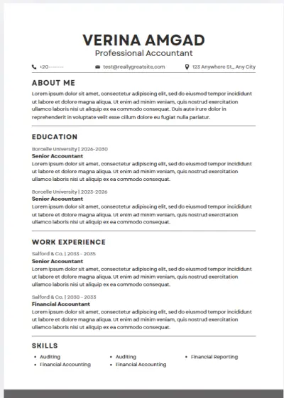 تصميم سيرة ذاتية احترافية ATS تزيد فرص قبولك في الوظائف