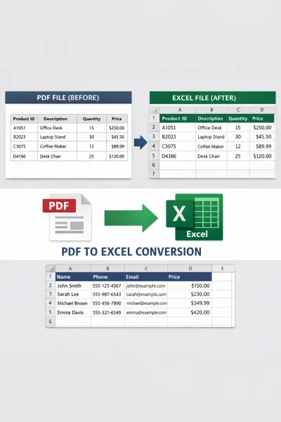 Professional PDF to Excel Conversion