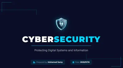 تصميم عرض تقديمي عن الأمن السيبراني (Cybersecurity Presentation)