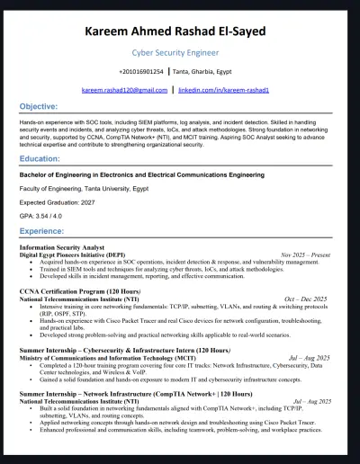 تصميم سيرة ذاتية احترافية (Professional CV)