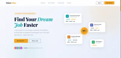 Landing Page لمنصة توظيف وربط الشركات بالباحثين عن عمل