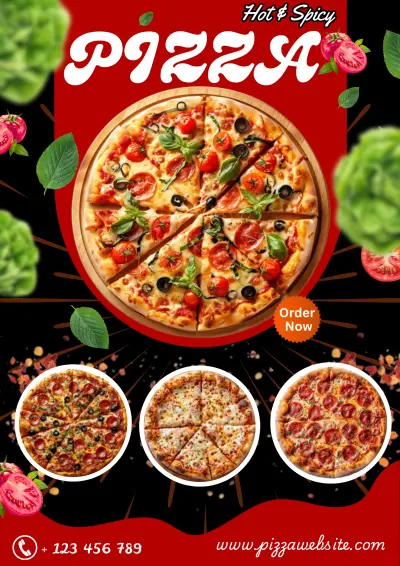 تصميم بيتزا مميز لسوشيال ميديا
