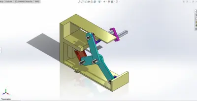 صورة العمل تصميم وتجميع ميكانيكي لآلة تكسير (Crusher Mechanism) باستخدام SolidWorks