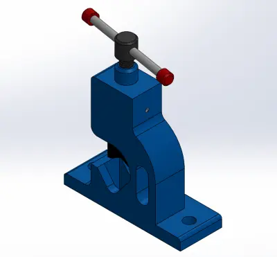 صورة العمل تصميم وتجميع ميكانيكي لملزمة مواسير (Pipe Vise) باستخدام SolidWorks