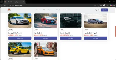 Car Rental Landing Page Website