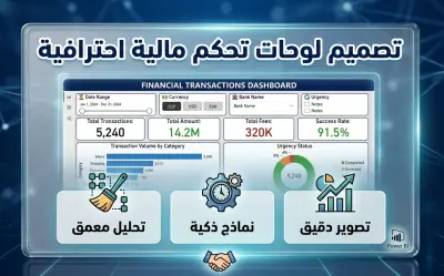 تصميم لوحة تحكم Power BI لتحليل المعاملات والبيانات المالية | Financial Dashboard