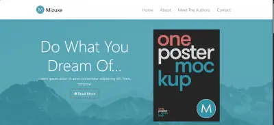 موقع ويب بسيط مخصص لكتاب، يحتوي على عدة أقسام رئيسية