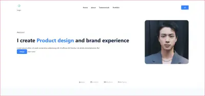 Landing page to a portfolio website
