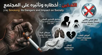 تصميم عرض تقديمي توعوي: "التدخين وأخطاره على المجتمع"