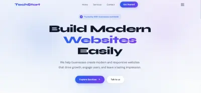 صورة العمل landing page احترافية لشركة تقنية- TechStart
