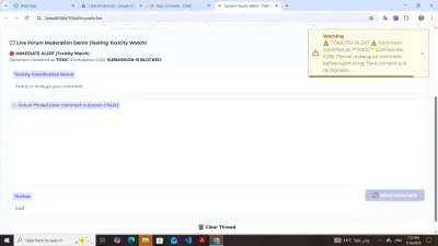ِِCampus Toxicity Watch (Al-Powered Comment Moderator)