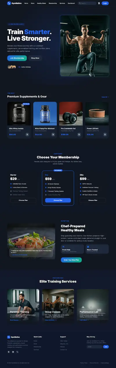 professional ui ux for gym e-commerce