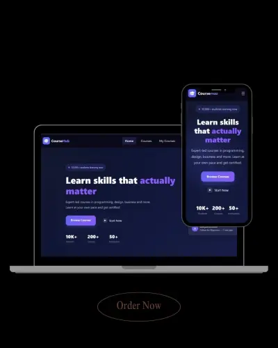 تطوير تطبيق Full Stack لإدارة موقع  الكورسات  الاونلاين (React + Node.js + MongoDB)