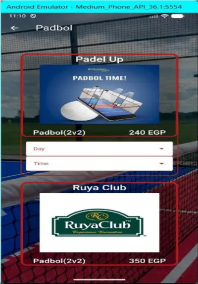 تطبيق لحجز ملاعب (E7gezly)