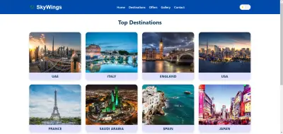 SkyWings Airlines frontend website