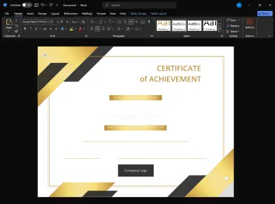 تصميم شهادة تقدير