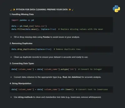 تنظيف ومعالجة البيانات باستخدام Python بدقة عالية