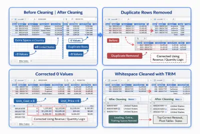 تنظيف وتصحيح ملف مبيعات كامل لضمان دقة التقارير والـ KPIs