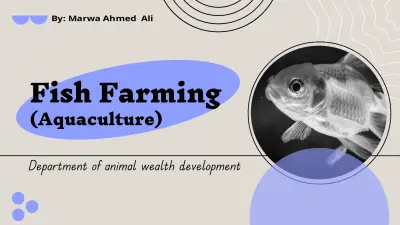 Introduction to aquaculture and fish farming