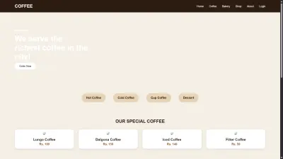 تصميم صفحة لمقهى باستخدام HTML و CSS