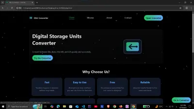 Digital Storage Units Converter باستخدام JavaScript
