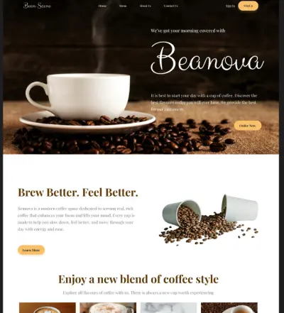 تصميم Landing Page احترافي لمنتج قهوه
