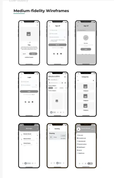 تصميم Wireframe وتجربة المستخدم (UX) لتطبيق