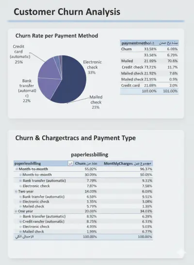 تحليل بيانات عملاء (Customer Churn Dashboard)