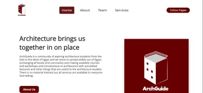تصميم وتطوير موقع "ArchGuide" التعريفي - واجهة عصرية متجاوبة بالكامل