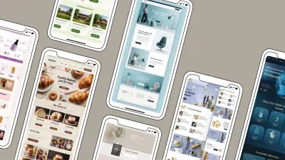 معرض تصاميم واجهات مستخدم متجاوبة (UI/UX) لمشاريع متنوعة
