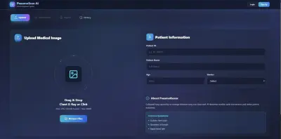 واجهة برمجية لمنصة طبية لتحليل صور الأشعة بالذكاء الاصطناعي.