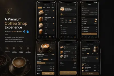 برمجة وتطوير تطبيق كافيه لطلب القهوة (Aczone) باستخدام فلاتر ودارت (Flutter)