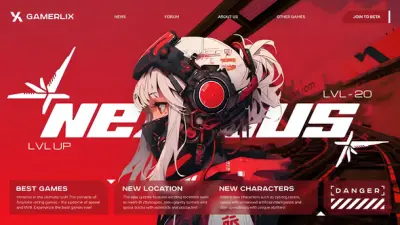 صورة العمل تصميم واجهات مستخدم (UI/UX) لمواقع الألعاب والرياضات الإلكترونية