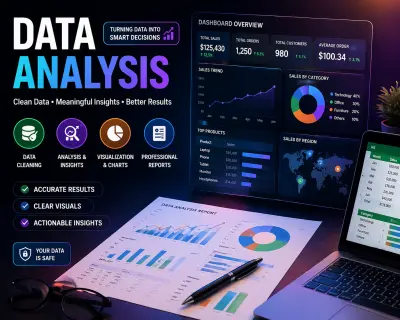 تحليل بيانات احترافي باستخدام Excel مع تقارير ورسوم بيانية واضحة