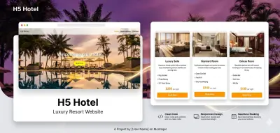 لاندينج بيدج لفندق (H5) باستخدام HTML,CSS فقط