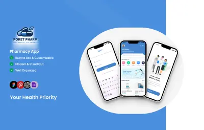 Poket Pharm - تصميم واجهة وتجربة مستخدم UI/UX لتطبيق صيدلية باستخدام (Figma)