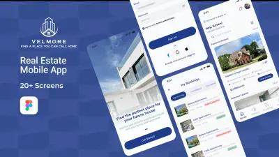 تصميم UI/UX احترافي لتطبيقات العقارات (Real Estate) مع Prototype على Figma