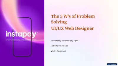 تصميم عرض تقديمي Powerpoint احترافي(Instapay – 5 W's of Problem-Solving Process)