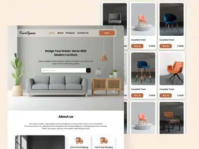 تصميم Landing Page لموقع أثاث مودرن
