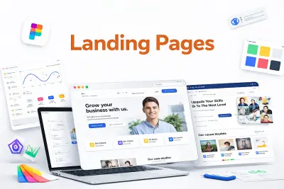 تصميم Landing Page أو Website UI/UX (1 صفحة أو أكثر حسب المشروع) بملف Figma