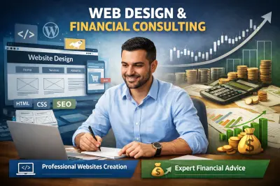 تصميم اي موقع ويب واي استشارة مالية وبارخص الاسعار وباعلى جودة في العمل واعلى تقنيات العمل